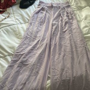 Lilac wide leg summer pants